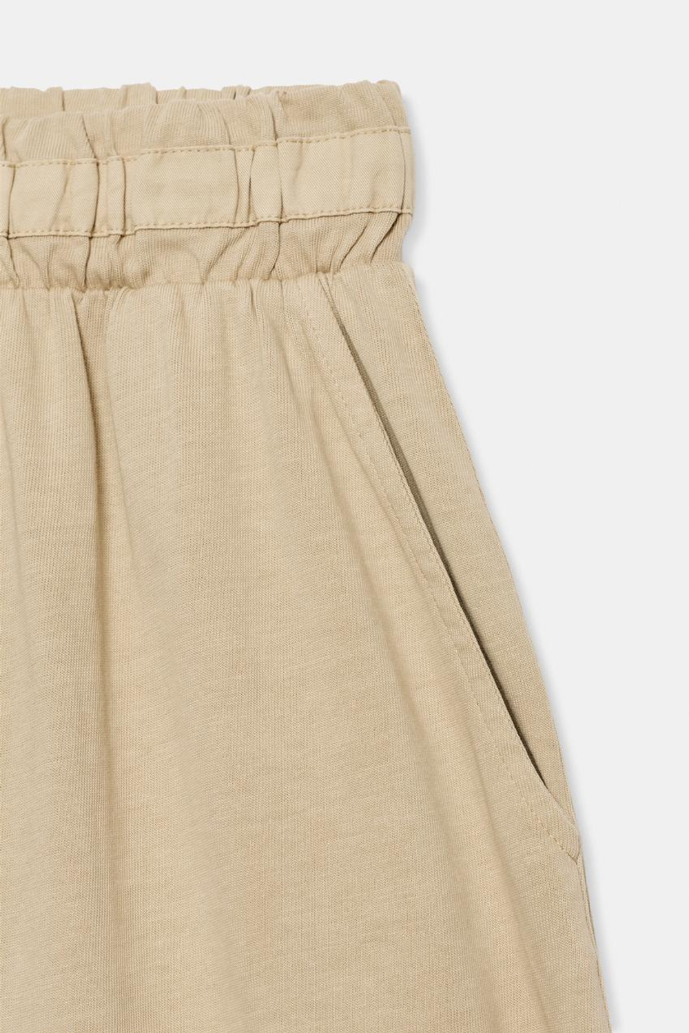 ZARA ХЛОПКОВЫЕ БРЮКИ BALLOON, РЫЖЕВАТО-КОРИЧНЕВЫЙ