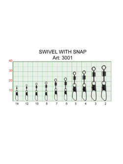 Вертлюжок рыболовный SWIVEL WITH SNAP с застежкой Safety 3001 №4