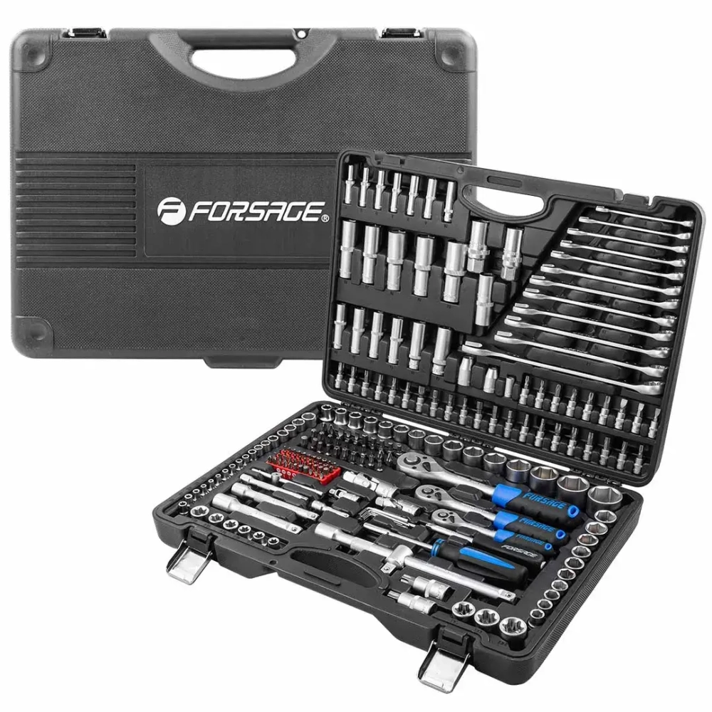 Набор инструментов 216пр. 1/4''3/8''1/2''(6гр, 12гр)(4-32мм) Forsage F-38841 SM