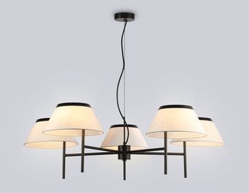 Подвесная люстра с абажурами 5*E14 LH72453/5 BK/WH чёрный/белый High Light Classic Ambrella