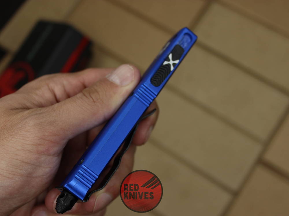 Нож Microtech Ultratech T/E - синяя рукоять, танто клинок сатин RK-380