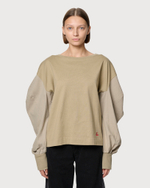 VIVIENNE WESTWOOD RED LABEL ЛОНГСЛИВ БЕЖЕВЫЙ С ВЫШИВКОЙ С ОБЪЕМНЫМИ РУКАВАМИ