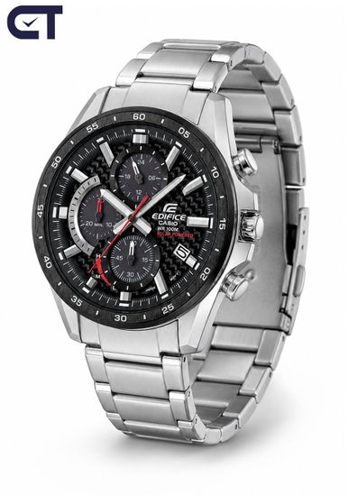 CASIO EQS-900DB-1AVUDF EDIFICE мужские наручные часы — солнечный хронограф с элементами карбона на циферблате