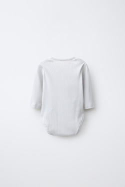 ZARA НАБОР ИЗ 5 БОДИ С ЦВЕТОЧНЫМ ПРИНТОМ И ДЛИННЫМИ РУКАВАМИ, СЕРЫЙ/НЕЖНО-КОРИЧНЕВЫЙ