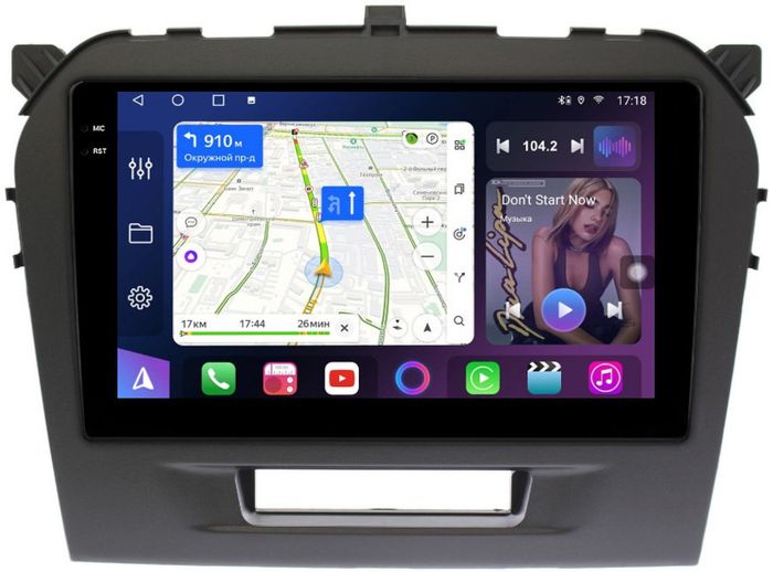 Магнитола для Suzuki Vitara 2014-2022 (без штатной КЗВ) - FarCar S500-TS10 монитор 9.5" QLED на Android 14, Быстрая, CarPlay, 4G SIM-слот