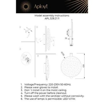 Настенный светодиодный светильник 11W 4000K APL.328.21.11 чёрный Lorentayn Aployt