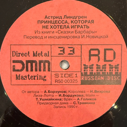 Виниловая пластинка Астрид Линдгрен – Принцесса, Которая Не Хотела Играть. LP