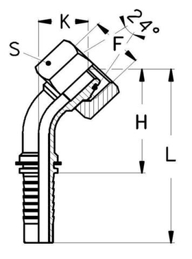 Фитинг DN 38 DKO-L (Г) 52x2 42 (45)