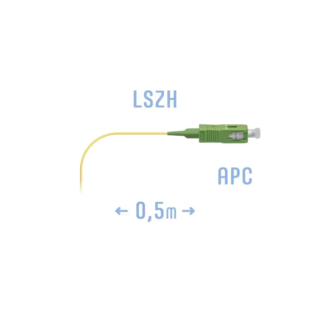 Пигтейл SC/APC SM (0.9) 1.0 m оконцован с двух сторон
