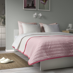 IKEA VETEJORDFLY  (ИКЕА ВЕТЕЙОРДФЛИ)  -  Покрывало - розовое/белое 160x250 см