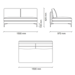 2 местный без подлокотника ENZA HOME PARMA EH72499