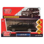 Модель ин. мет. "Lexus LX-570" 12см, открыв. дв, багаж, черный LX570-BK (Технопарк)