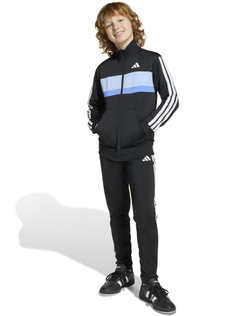 Подростковый спортивный костюм Adidas Kids 3-Stripes Tiberio - black/glow blue