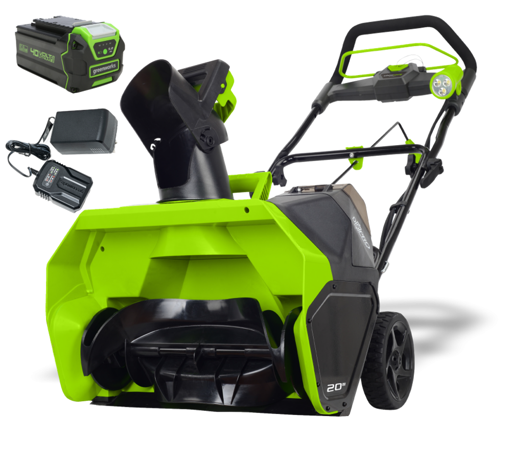 Снегоуборщик Greenworks 40V 51см 15,2кг с АКБ 4 А.ч и ЗУ аккумуляторный