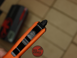 Нож Microtech Ultratech T/E - оранжевая рукоять, танто клинок сатин RK-368