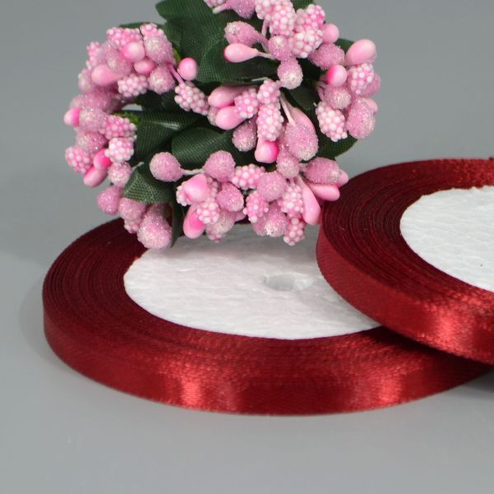 Лента атлас 0.6см*22.85м 37 БОРДО