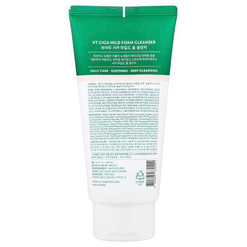 VT Cosmetics, Cica мягкая очищающая пенка, 300 мл (10,14 жидк. унц.)