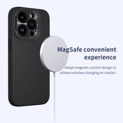 Чехол от Nillkin с металлической откидной крышкой камеры для смартфона iPhone 15 Pro, серия LensWing Magnetic Case (поддержка беспроводной зарядки)