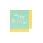Салфетки маленькие цветные "С Днем Рождения" [Happy Birthday] 16 шт. (12,7 x 12,7 см)