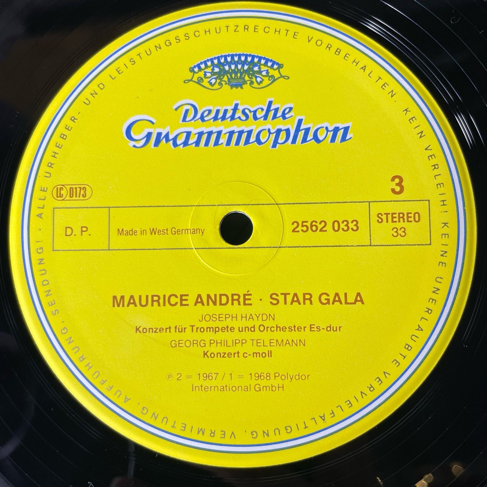 Винтажная виниловая пластинка LP Maurice Andre Star Gala (Германия 1977) Deutsche Grammophon
