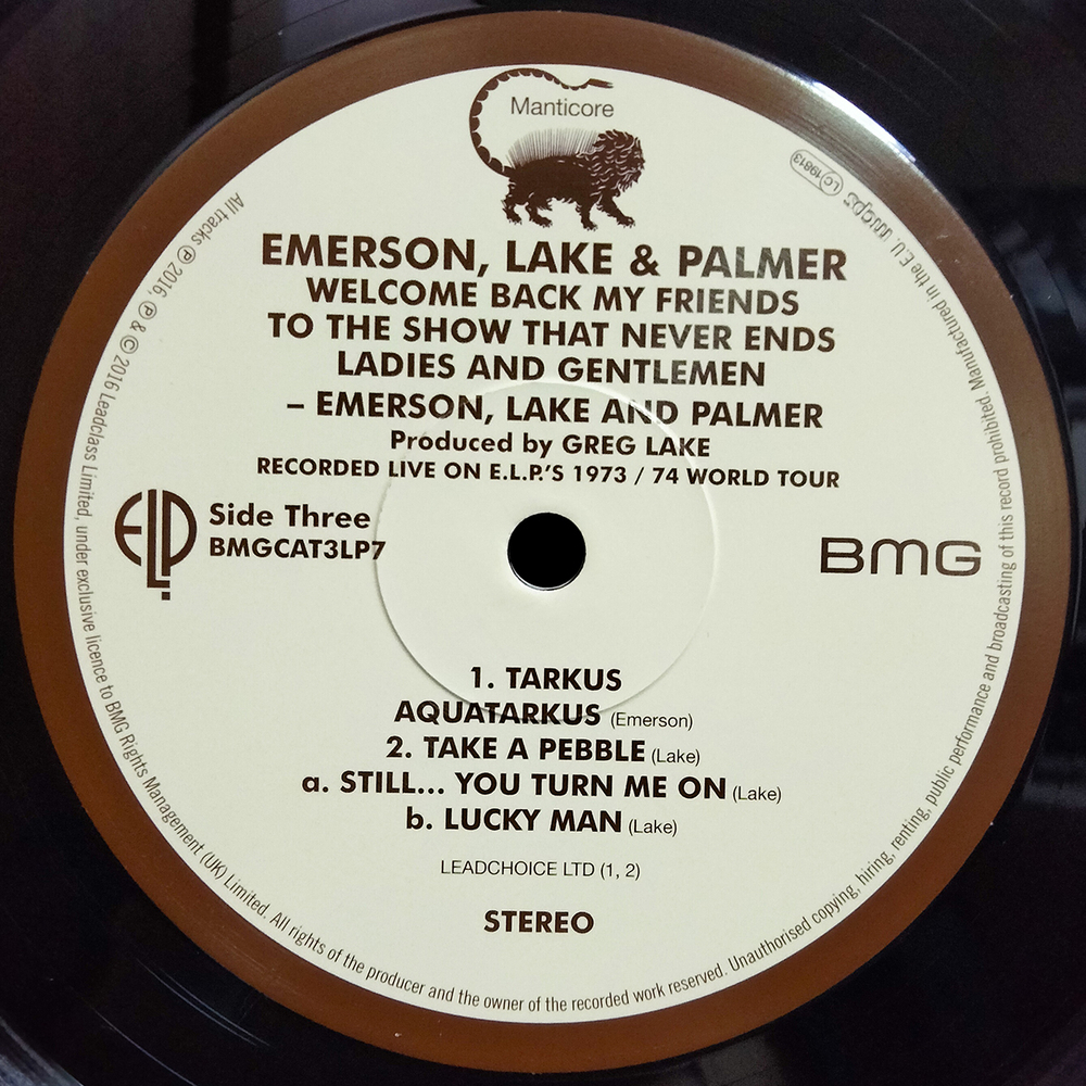 Emerson Lake & Palmer / Welcome Back, My Friends, To The Show That Never Ends - Ladies And Gentlemen (3LP)