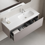 Тумба подвесная SANCOS Сноб Р 1.0 (Snob R 1.0) 1195х445х406, c одним ящиком оснащенным доводчиками, Пыльная роза (Doha Soft), арт.SNR1.0120RSM