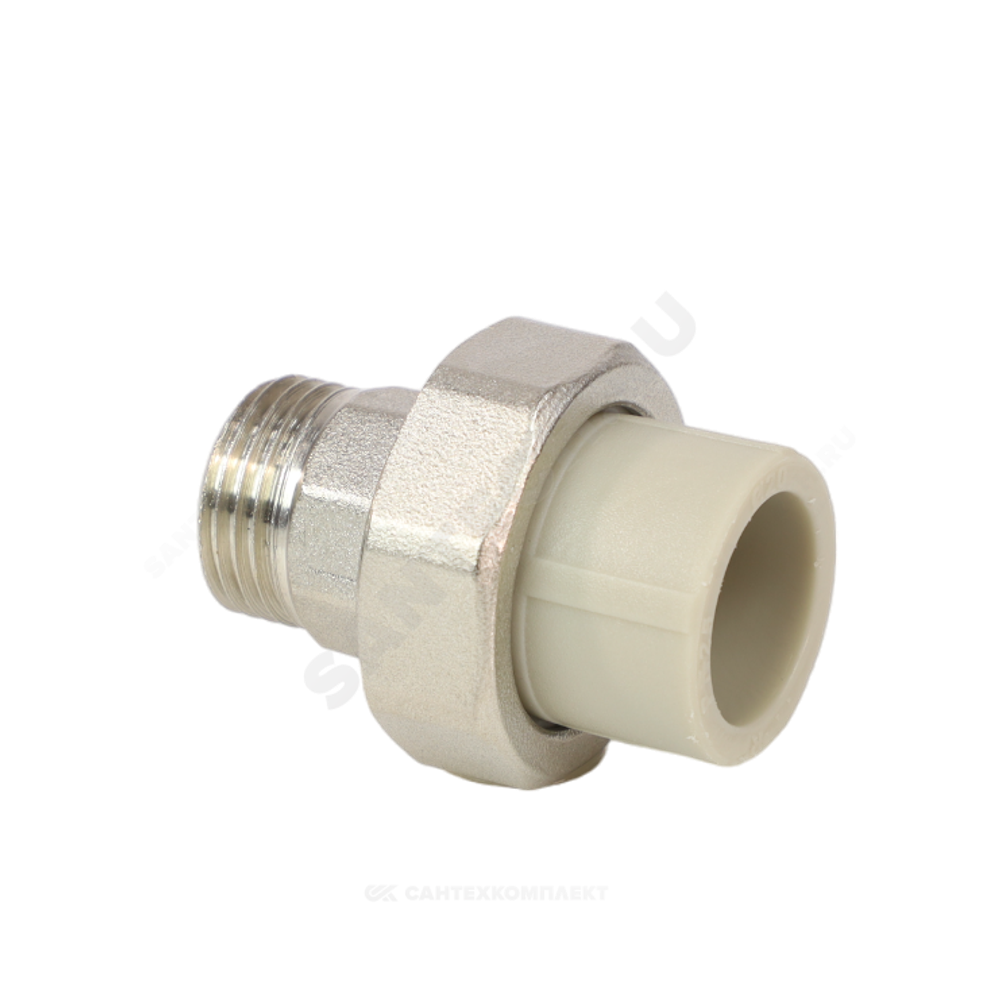 Муфта PP-R комбинированная разъемная серая Дн 20х1" НР VALFEX 10156125Г