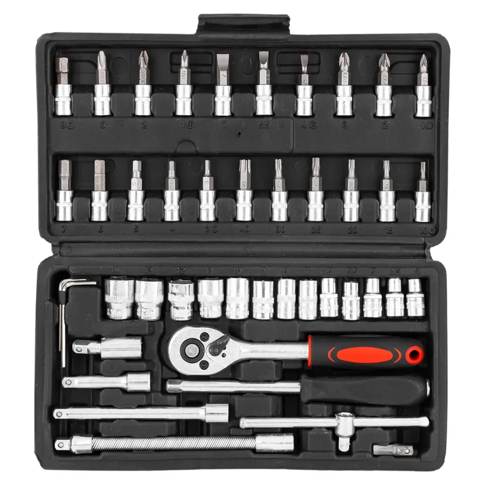 Набор инструмента 46пр. 1/4''(6-гран.)(4-14мм) FORSandTUNE FORSandTUNE-2462-46