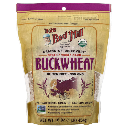 Bob's Red Mill, органическая гречка, цельное зерно, 454 г (16 унций)