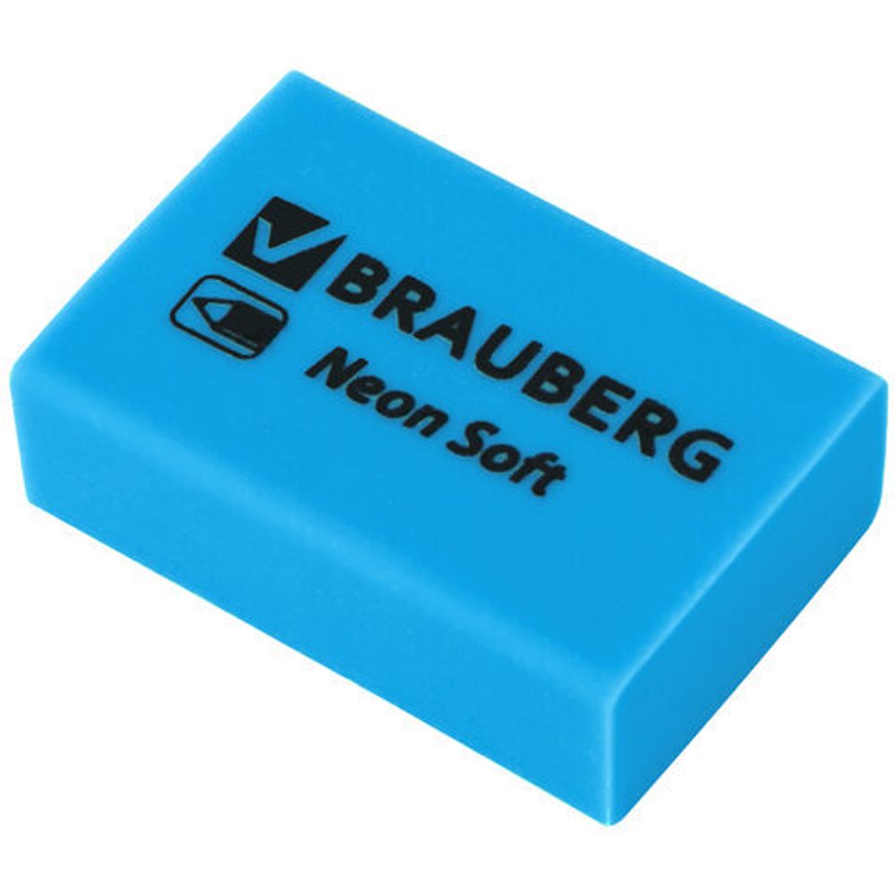 Ластики BRAUBERG NEON SOFT НАБОР 12 штук, размер ластика 31х20х10 мм, экологичный ПВХ, 271339