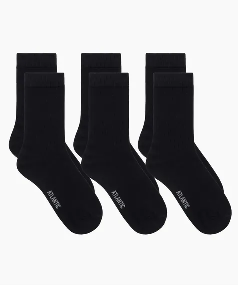 Носки мужские Atlantic, 3 пары, хлопок, Basic 3BMC-101 черные