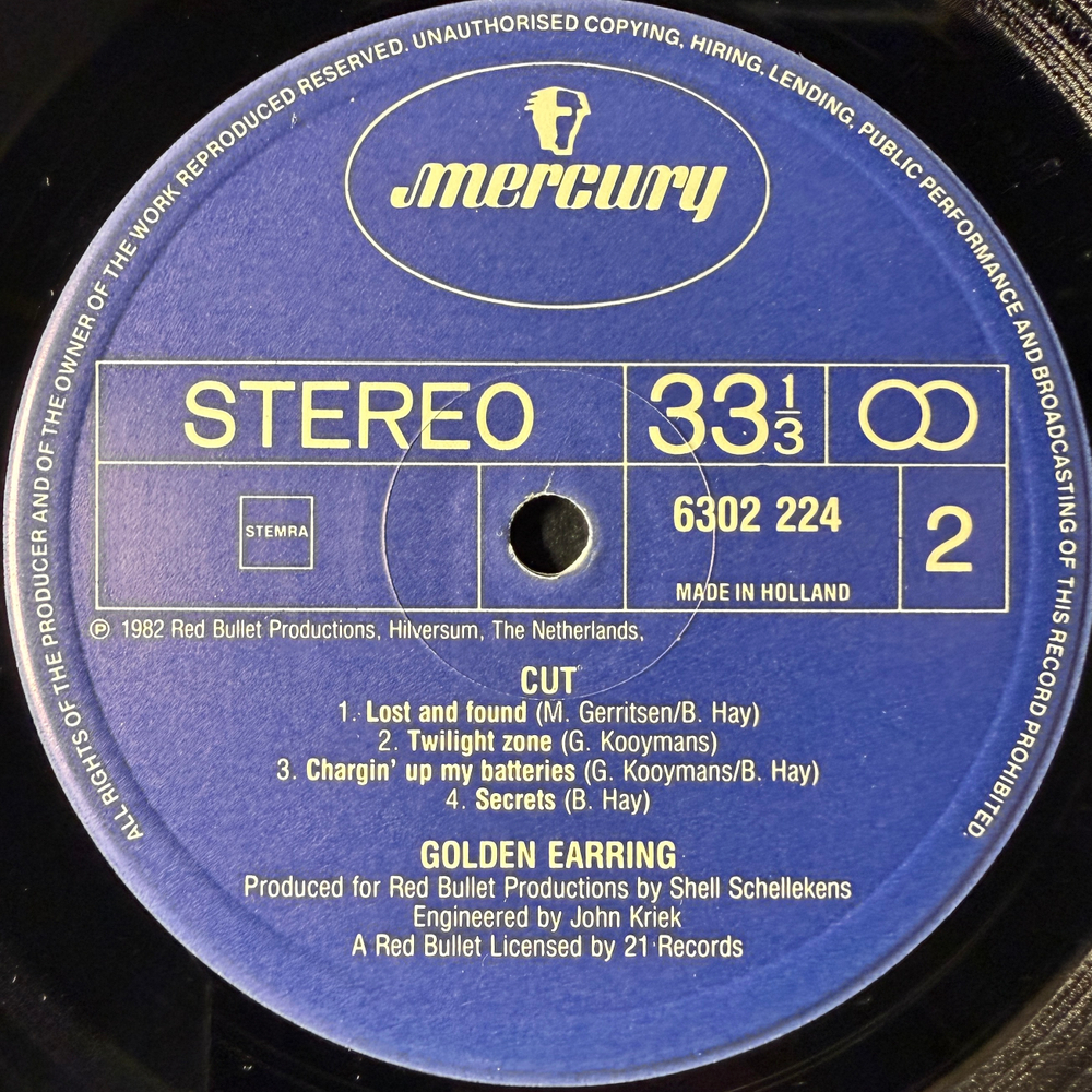 Golden Earring ‎– Cut (Голландия 1982г.)