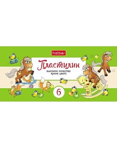 Пластилин 6цв. 90г. Веселые истории (Хатбер)