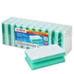 Губки бытовые 15х7х4,5 см, XXL, ПРОФИЛЬНЫЕ, КОМПЛЕКТ 10 штук, поролон/щадящий абразив, LAIMA PROFESSIONAL, 702742