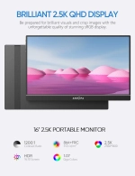 16" Портативный монитор ARZOPA Z1RC 60Hz 2.5K (2560х1600), черный