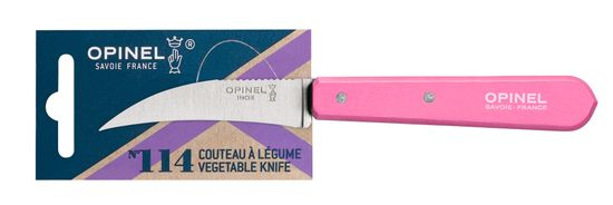 Нож столовый Opinel №114, деревянная рукоять, блистер, нержавеющая сталь, розовый 002037