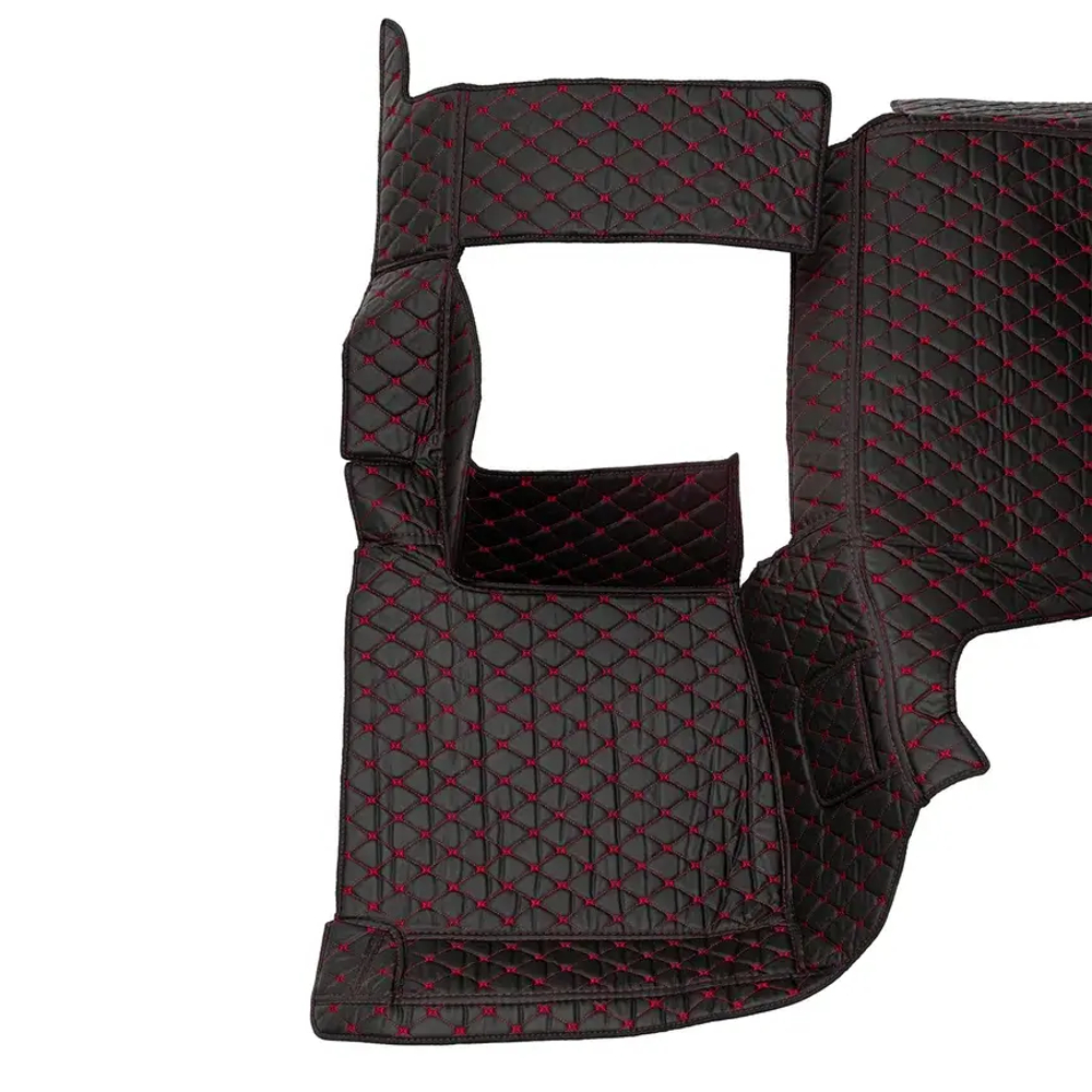 Ковры 3D SHACMAN X3000 рестайлинг (экокожа, черный, красная строчка)