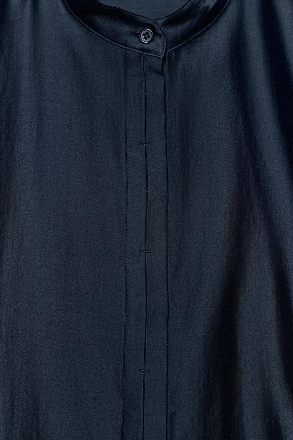 ZARA РУБАШКА С ВОРОТНИКОМ-СТОЙКОЙ ZW COLLECTION, МОРСКОЙ ТЕМНО-СИНИЙ