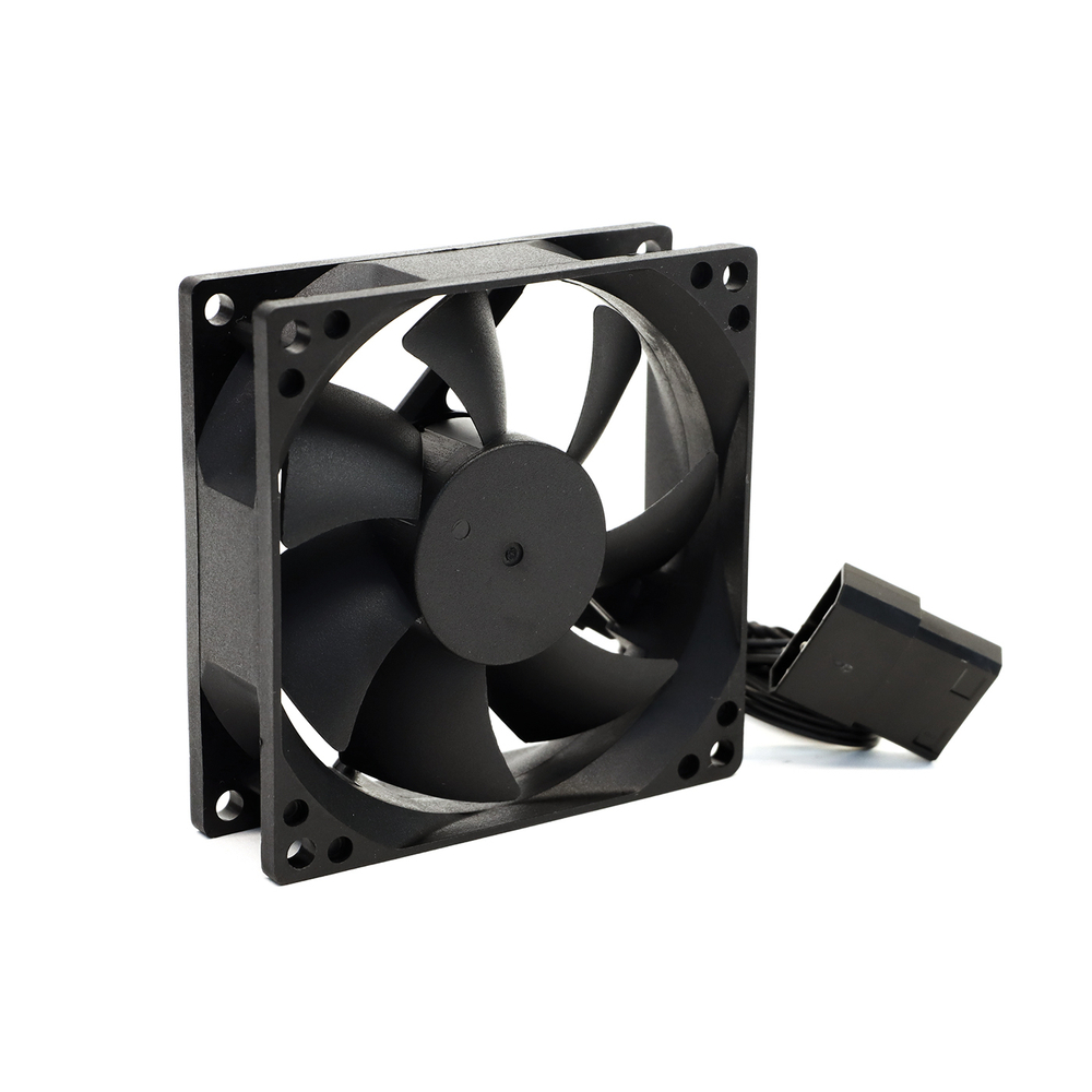 Вентилятор BaseTech V1, 80мм, 3-pin+Molex, черный, Bulk, 2400rpm, 46.2CFM, 22дБ (BT-F80X25-3PB)