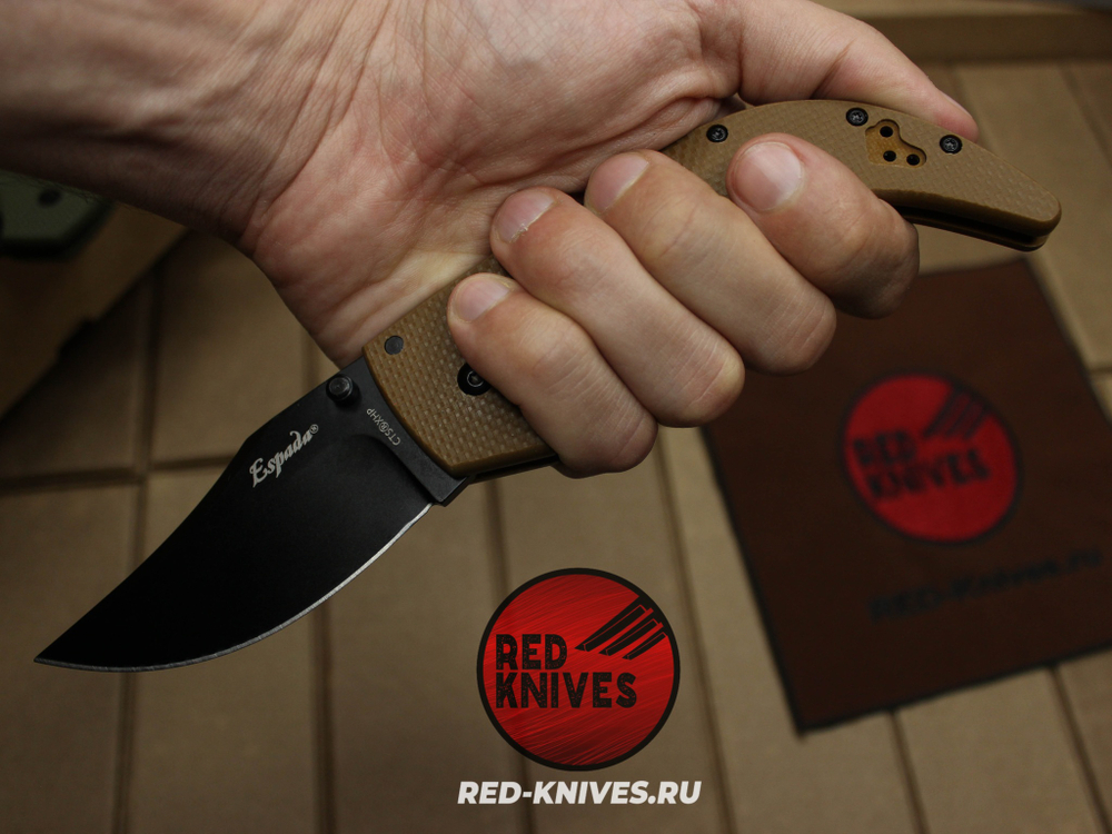 Нож Cold Steel Espada M (Medium) - корич. рукоять, черный клинок RK/Н79
