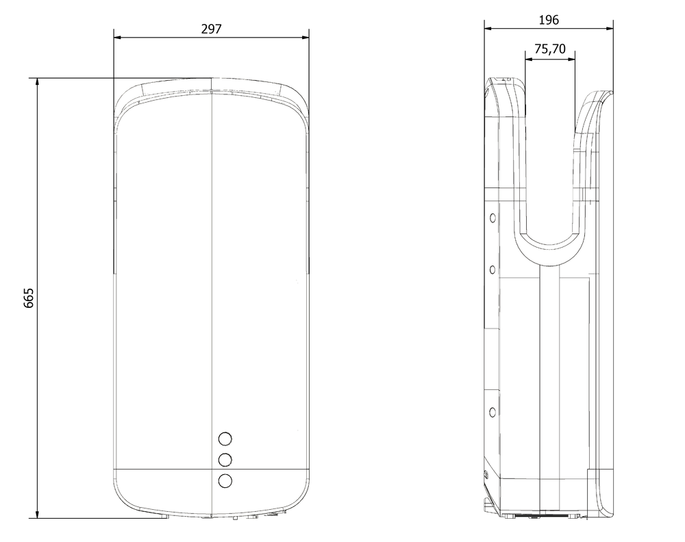 Сушилка погружная 1650 W ABS EVO-JET NOFER 01350.NM чёрный матовый