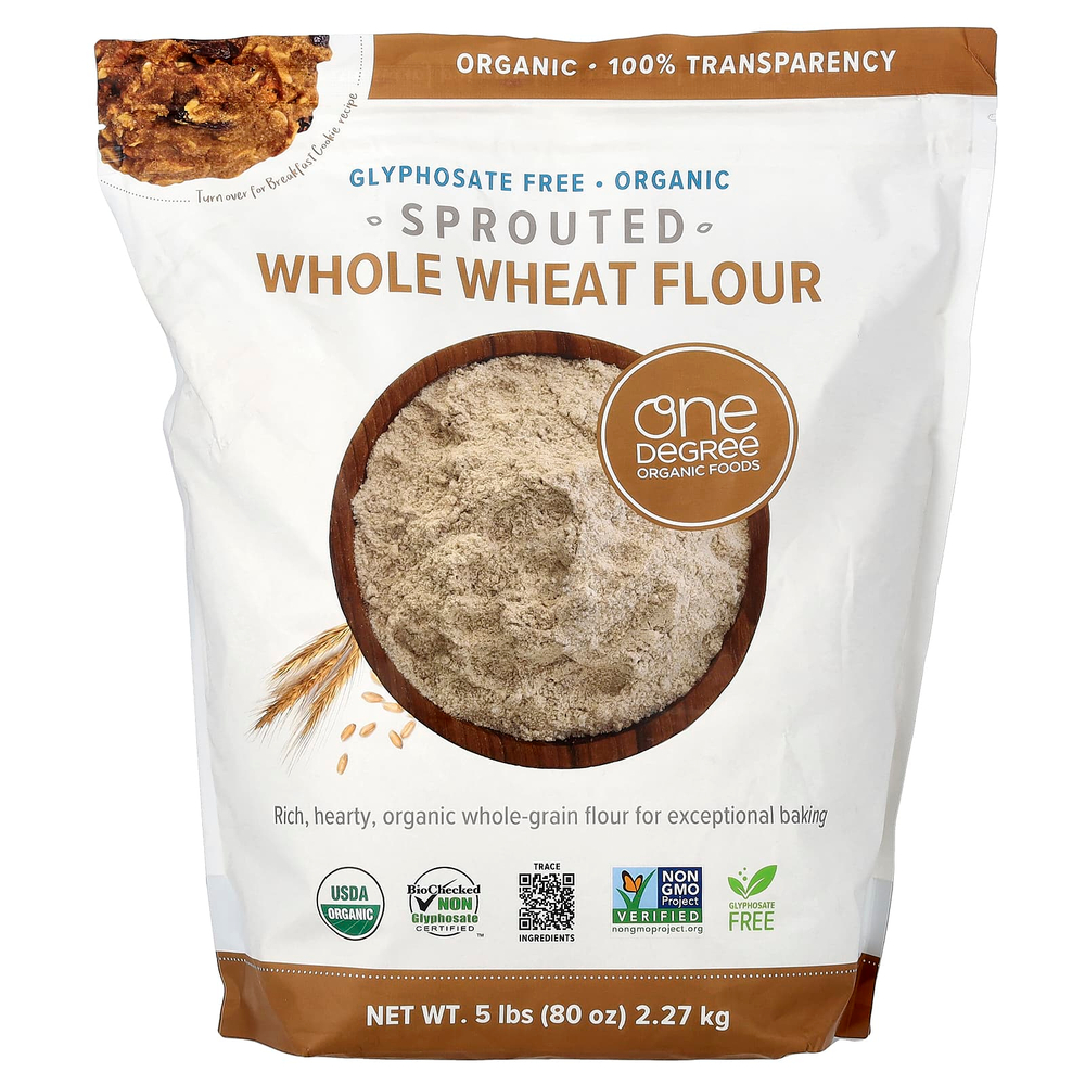 One Degree Organic Foods, мука из цельных ростков пшеницы, 2,27 кг (5 фунтов)