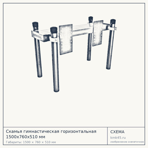 Скамья гимнастическая горизонтальная 1500х760х510 мм — от 44 000 ₽