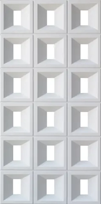 Объемная полиуретановая панель, прямоугольник, Белый / PU BLOCK PANEL (под покраску) Прямоугольные 1-White 1200х600х38 мм