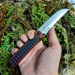 Складной нож Whisper сталь D2 StoneWash Red, на подшипнике, Kizlyar Supreme, 4610094290537