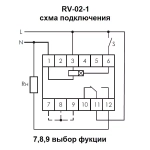 Реле времени программируемое RV-02-1 16А 1NO/NC 230В (с задержкой выкл., 4 режима работы, диап. выд. 0,1сек-50ч)