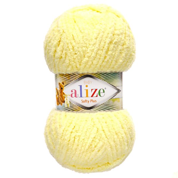 Пряжа Alize (Ализе) Softy Plus / уп.5 мот. по 100 г, 120м, 013 желтый A
