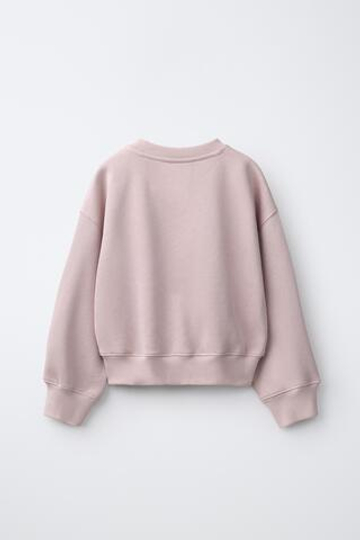 ZARA ТОЛСТОВКА С ПРИНТОМ В СТИЛЕ ПРЕППИ, РОЗОВЫЙ