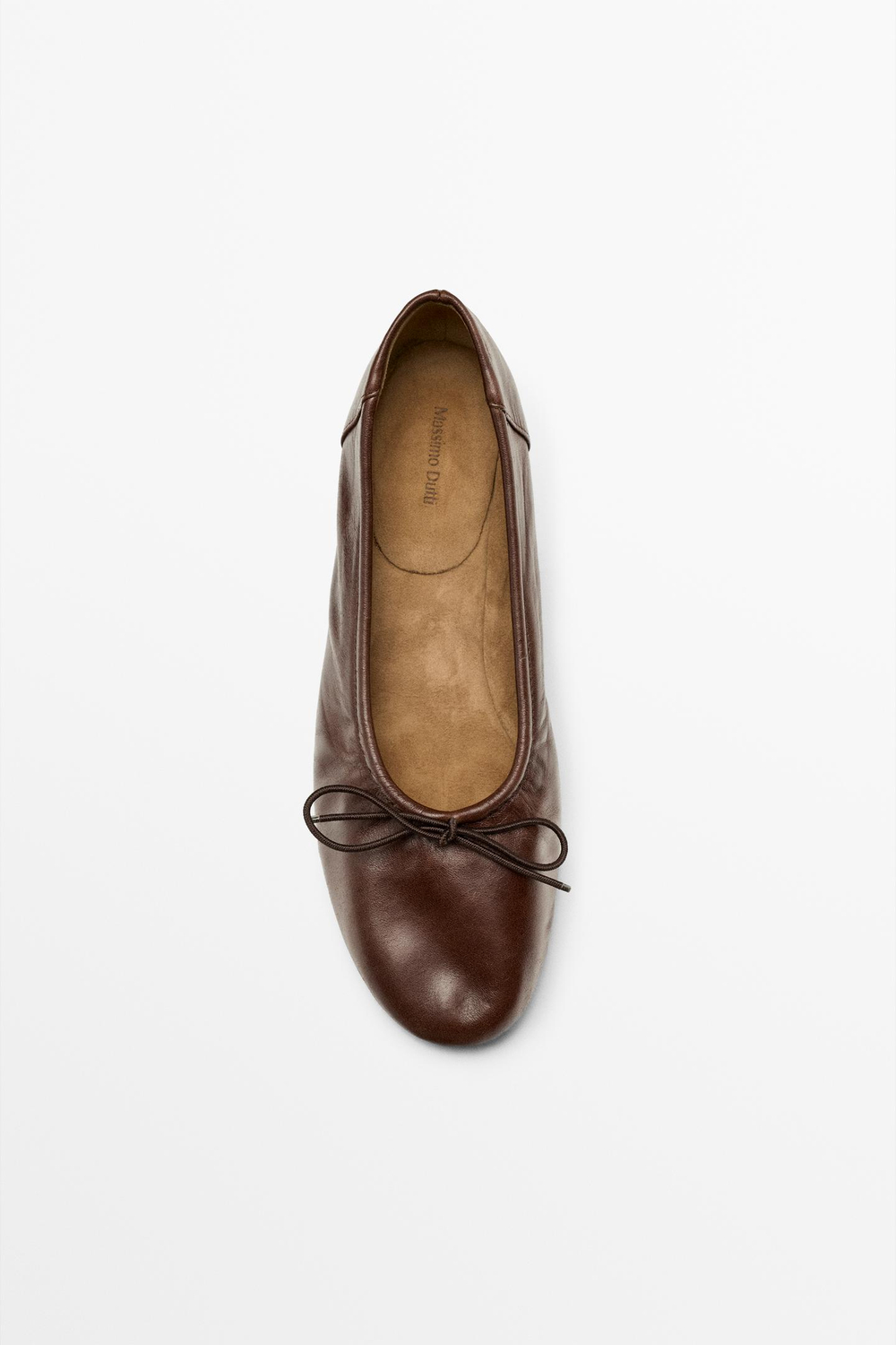 Massimo Dutti Балетки на каблуке, коричневый