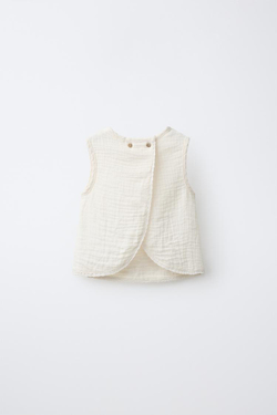 ZARA БЛУЗА С КРУЖЕВОМ, ЭКРЮ